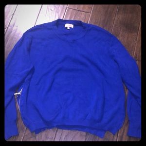 Electric blue sweater with side zip detail